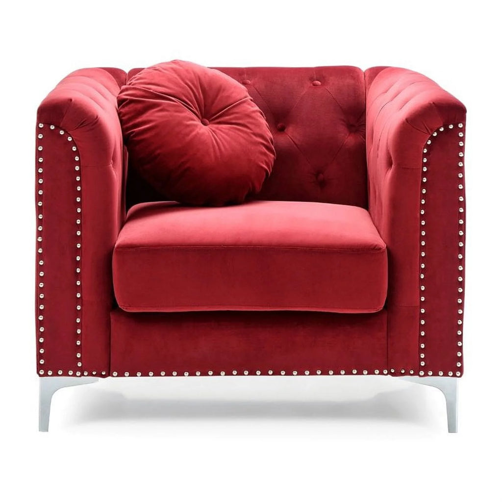 Velvet Sofa Chaise and Chair 2-Piece Set U888