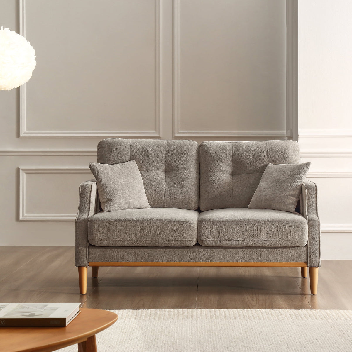 Cream Waterproof Fabric 2 Seater Sofa U67025