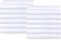 Twin Flat Sheet 66X108 inches Pack of 24 Bright White Cotton Rich K9580
