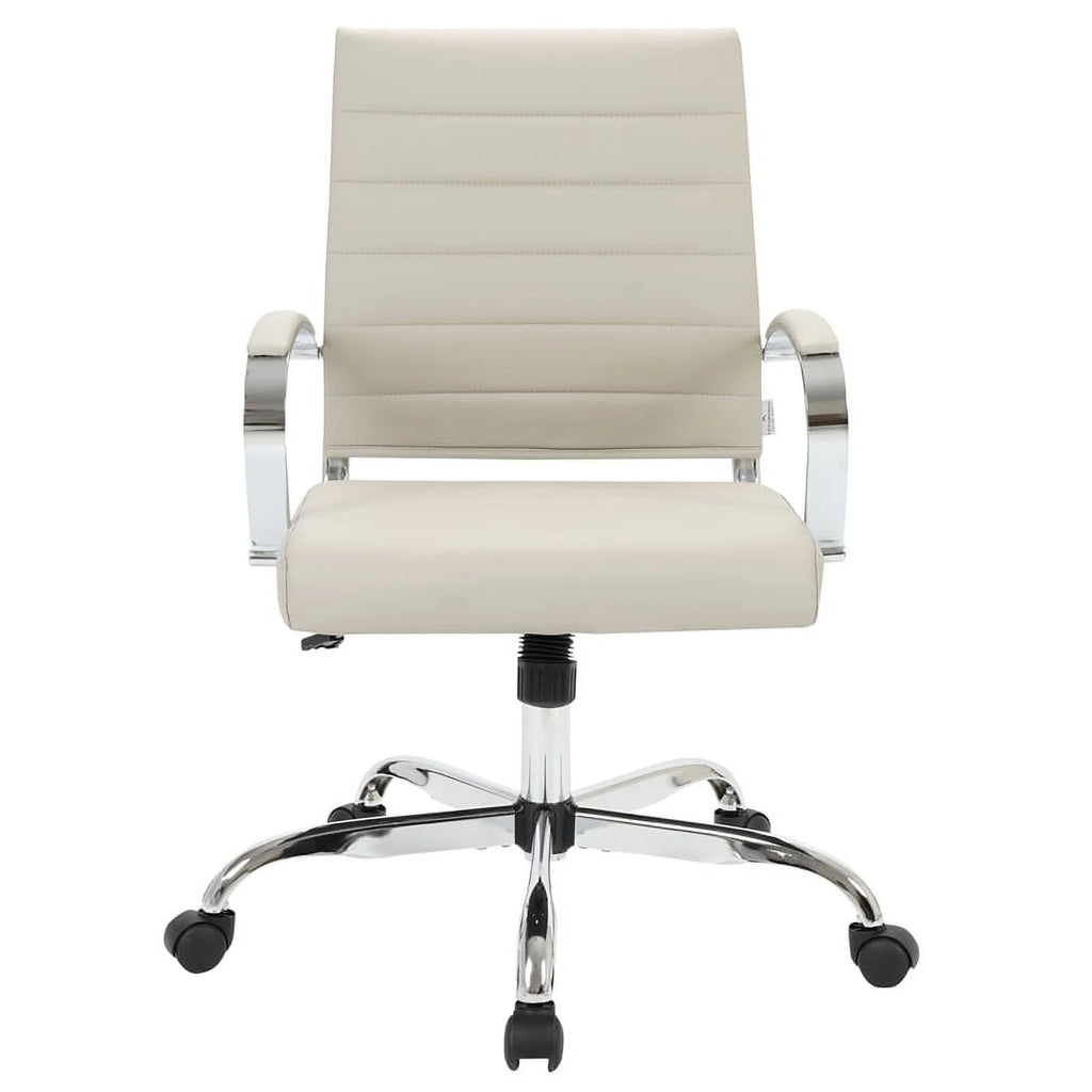 Tan Leatherette Swivel Office Chair Q287
