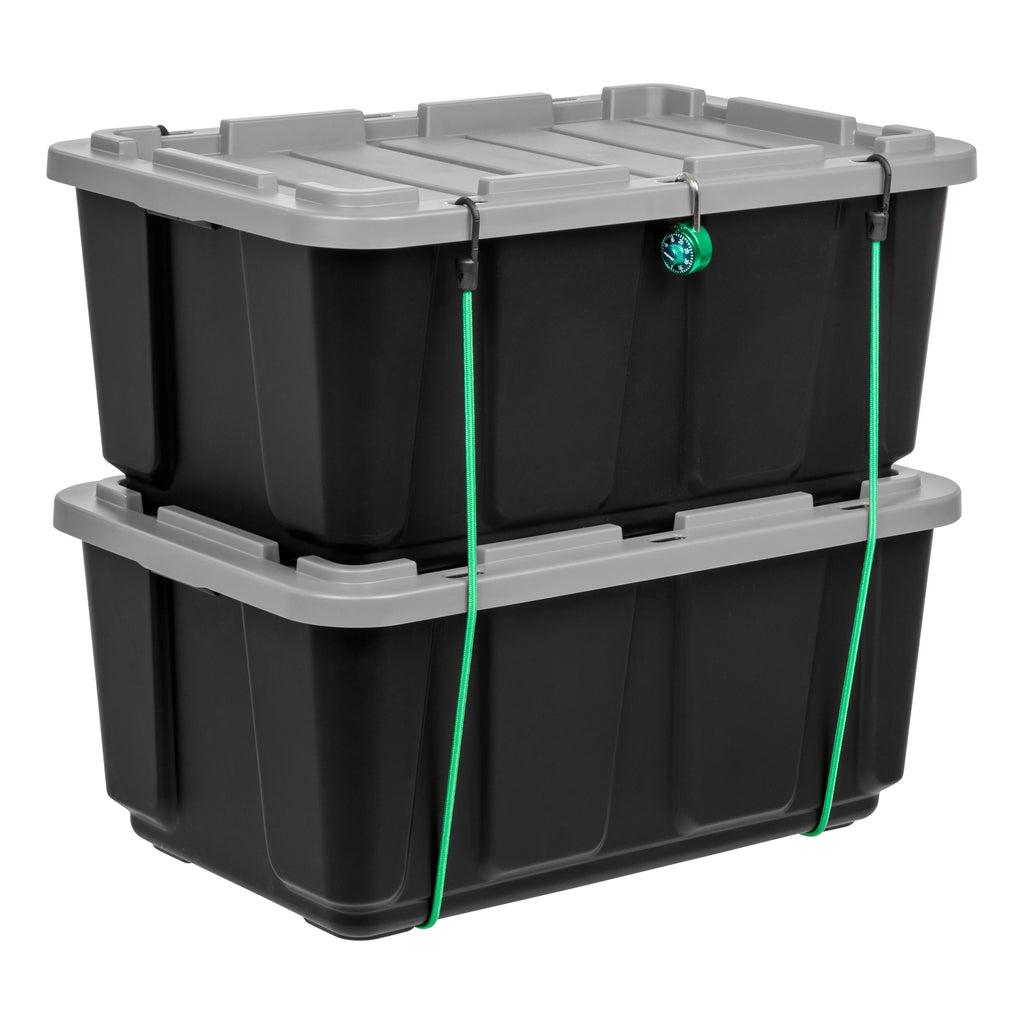 27Gal 4 Pack Stackable Plastic Storage Bin with Lid Z9243