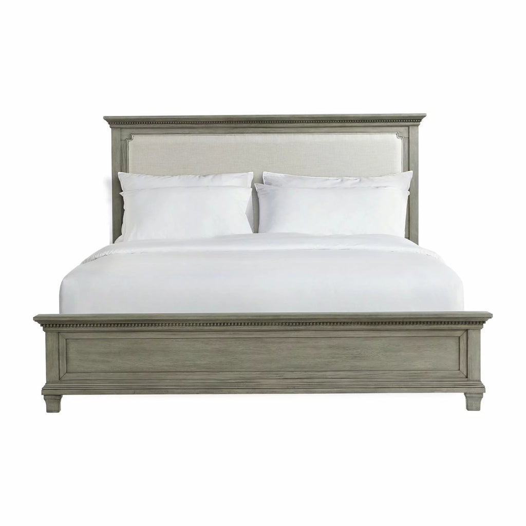 King Grey Wood Panel Bed U14101