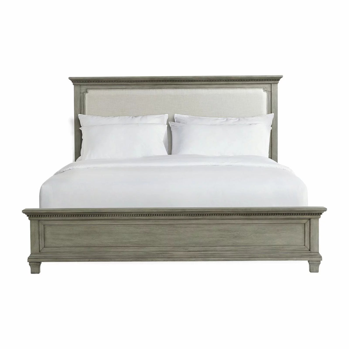 King Grey Wood Panel Bed U14101