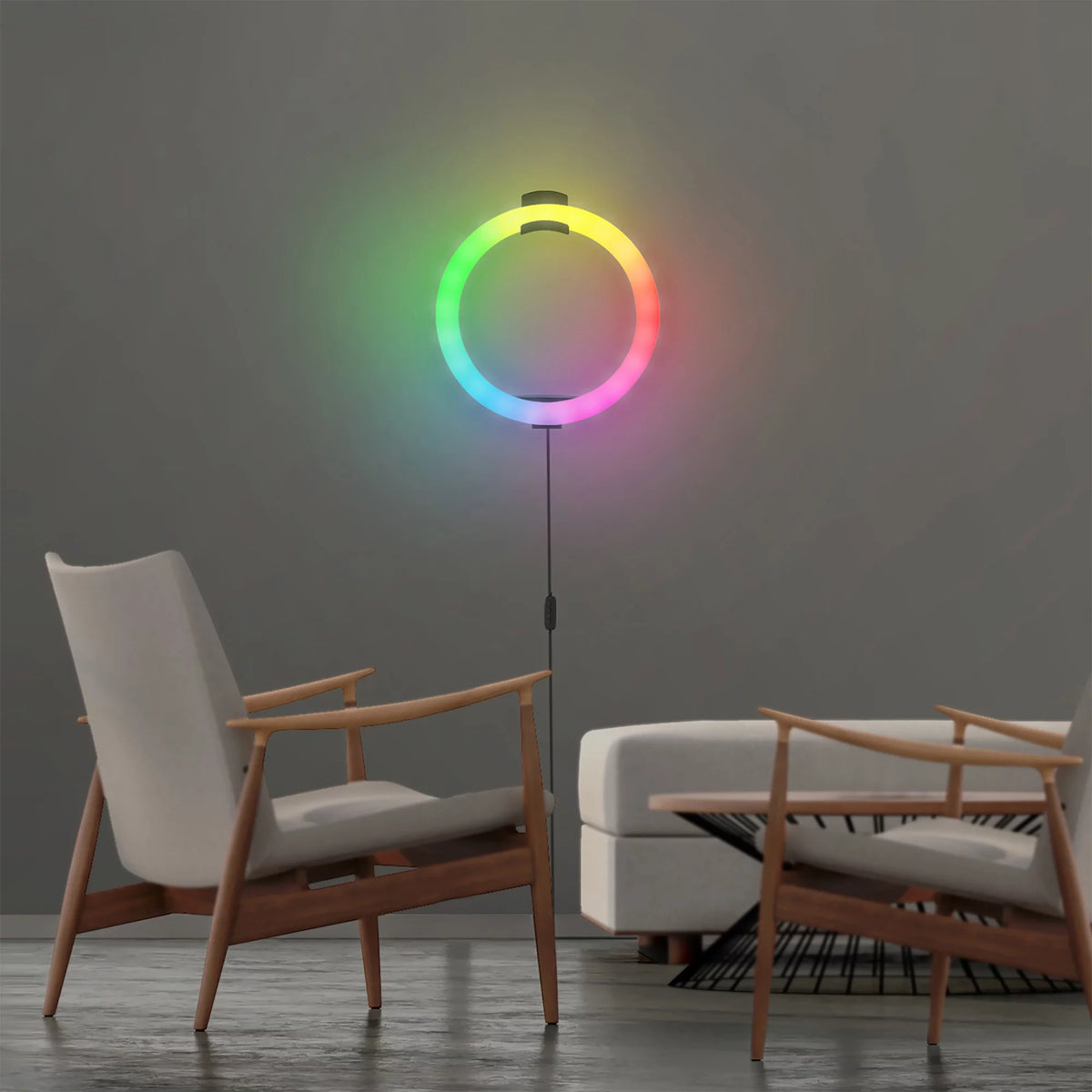 LED Ring Lamp and Vlogging Light Kit with Tripod Stand G482133