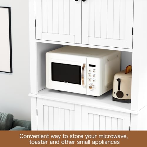 72" Kitchen Pantry Storage Cabinet with Doors and Shelves N97108