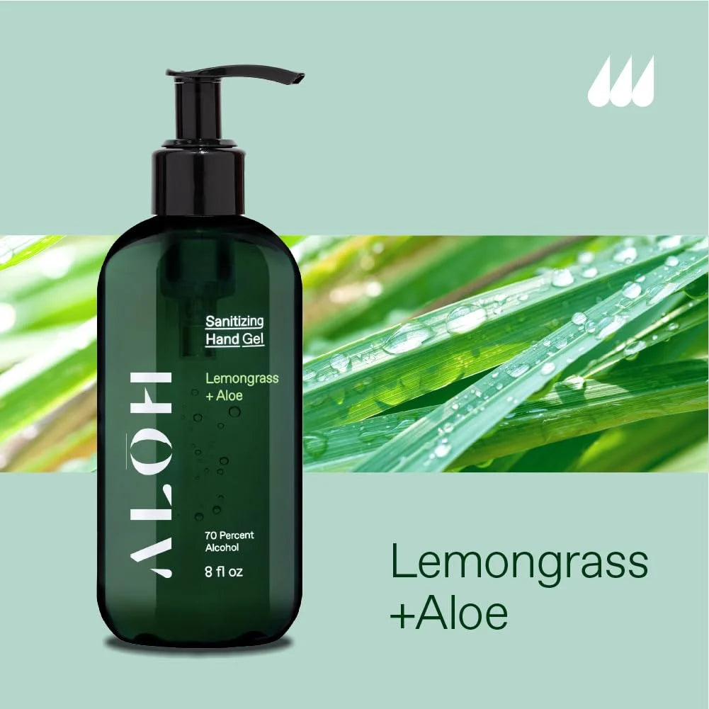 70% Alcohol Lemongrass Aloe Hand Sanitizer Gel Set of 2 T28029