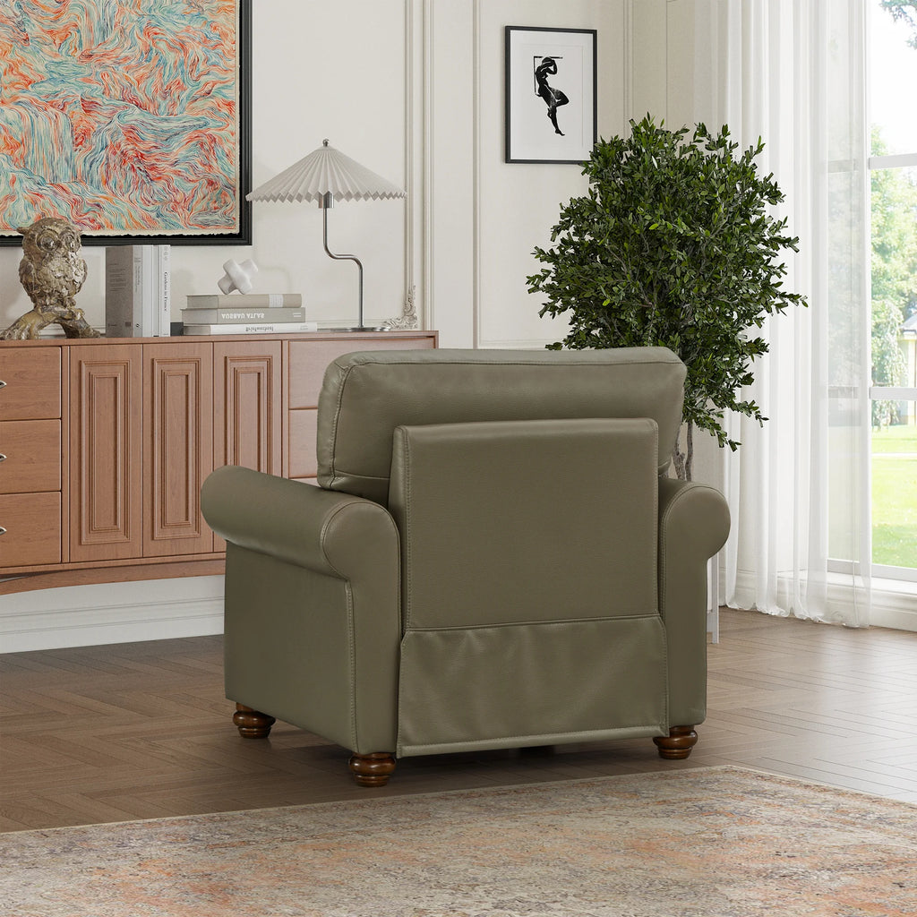 Grey Faux Leather Single Seat Sofa Chair P6888