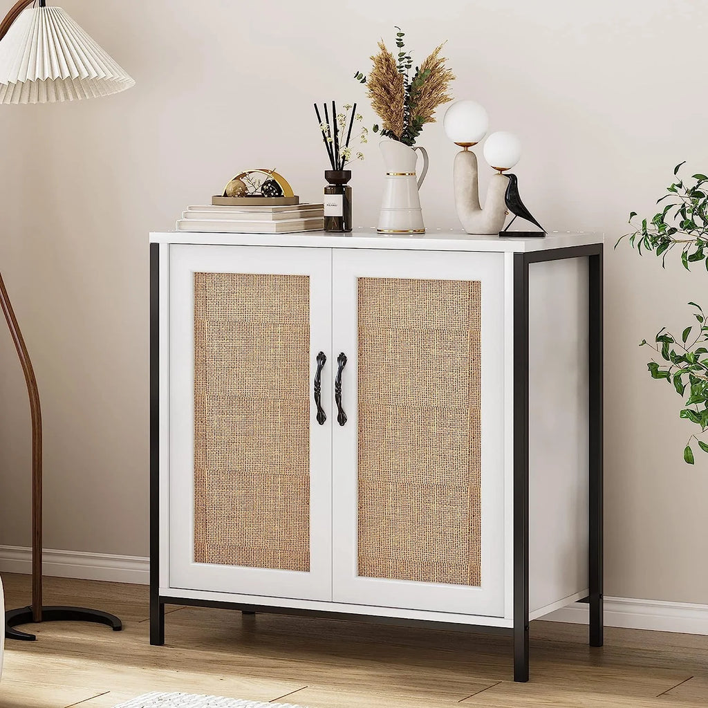 Rattan Cabinet with Doors and Shelves M4773