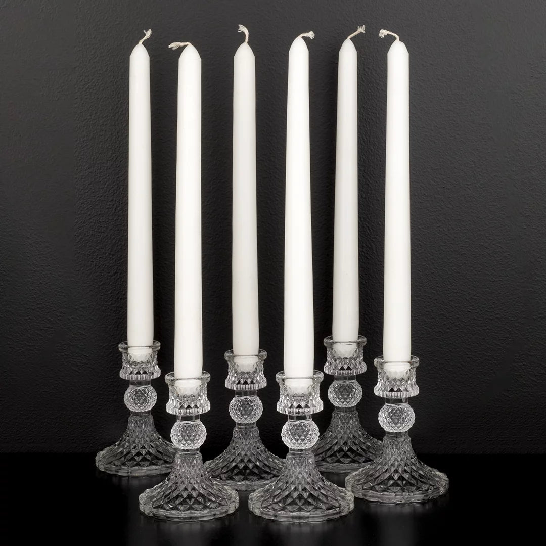 Vintage Glass Taper Candle Holders 6-Pack G81251