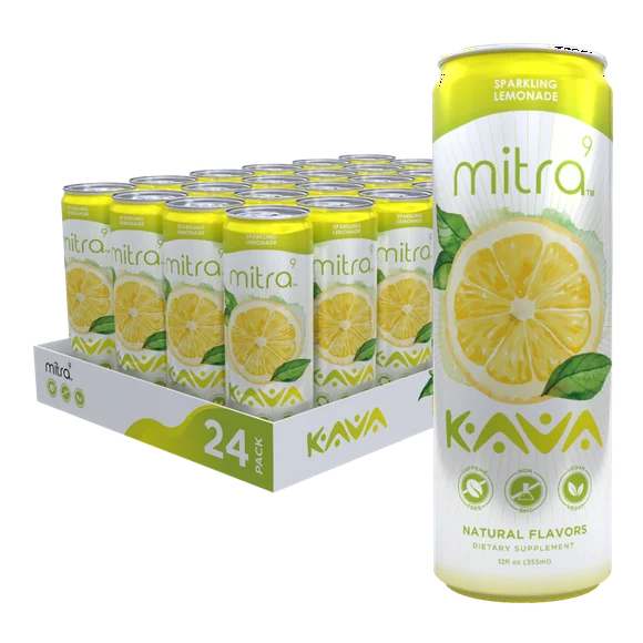 Plant Based Sparkling Drink with Kava Root Extract 12 Fl. Oz Lemonade 24 Pack M227