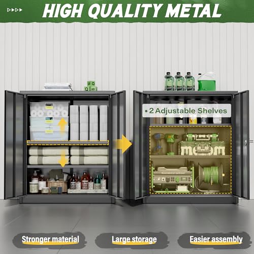 Metal Storage Cabinet with Doors and Shelves E738375