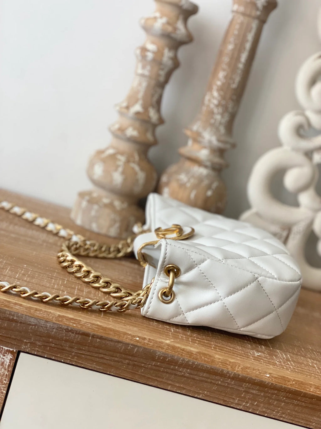 Small Hobo Bag White T8469