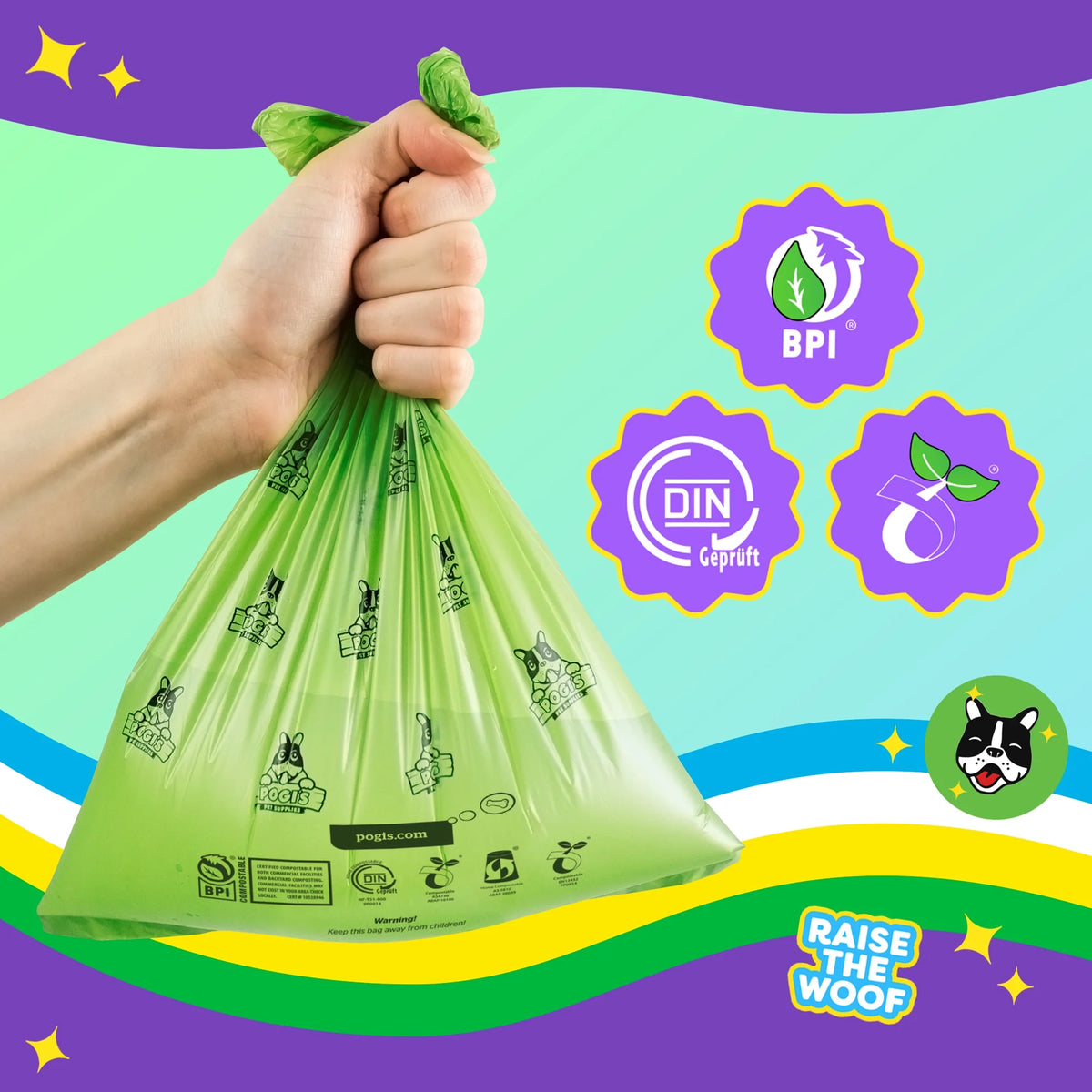 Compostable Extra-Large Waste Bags, 270 Bags E6439