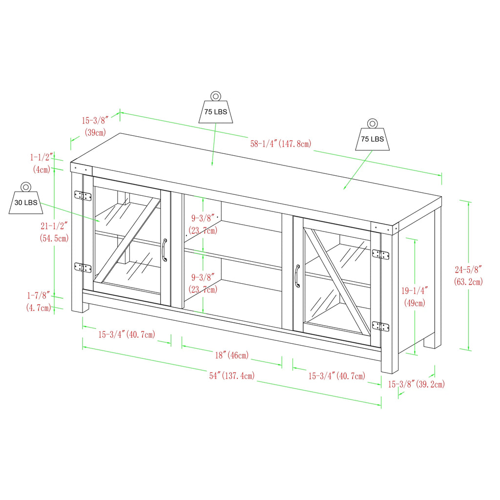 Glass Door TV Stand S596