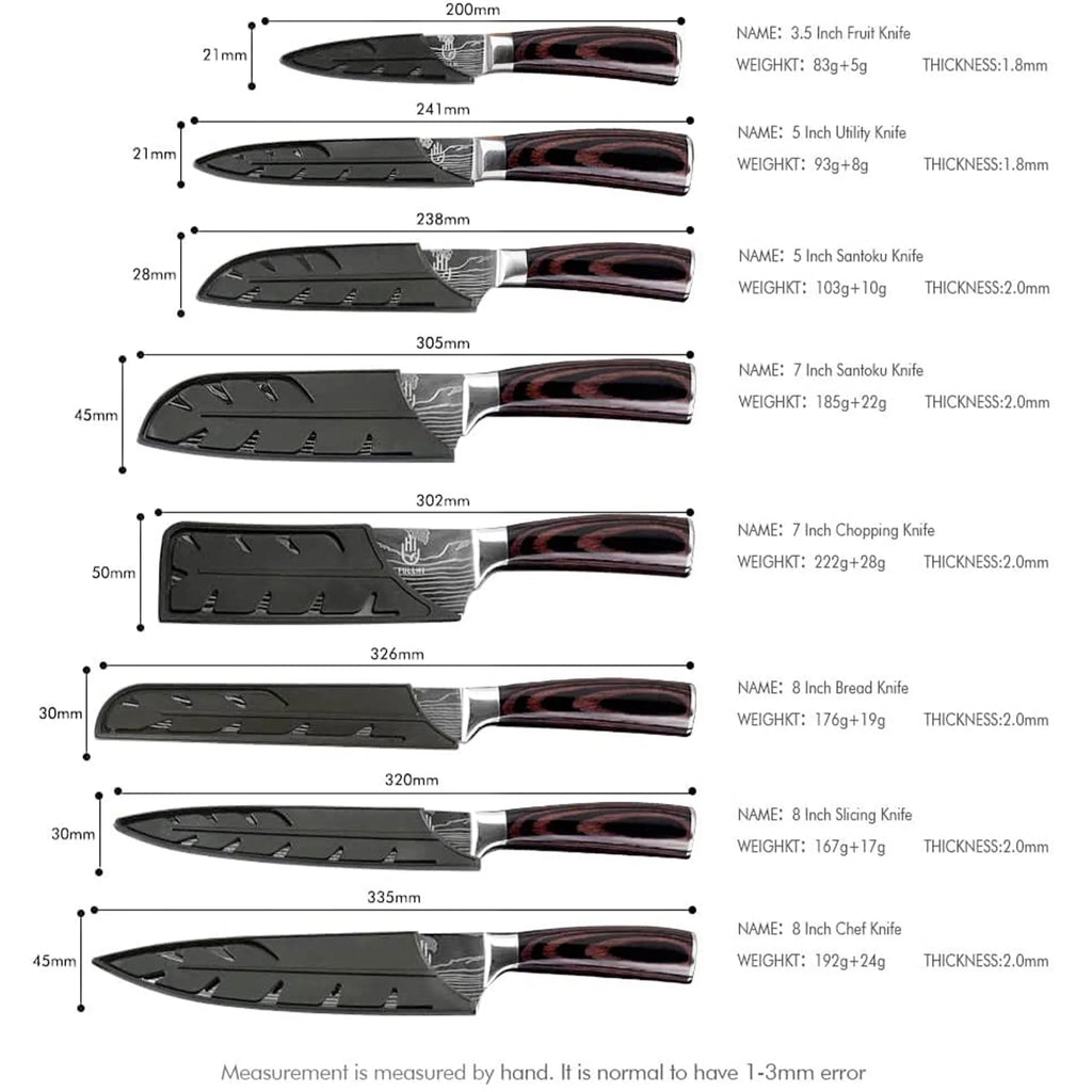 14 Pc German Stainless Steel Kitchen Knife Set G630