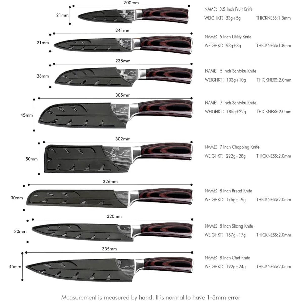 14 Pc German Stainless Steel Kitchen Knife Set G630