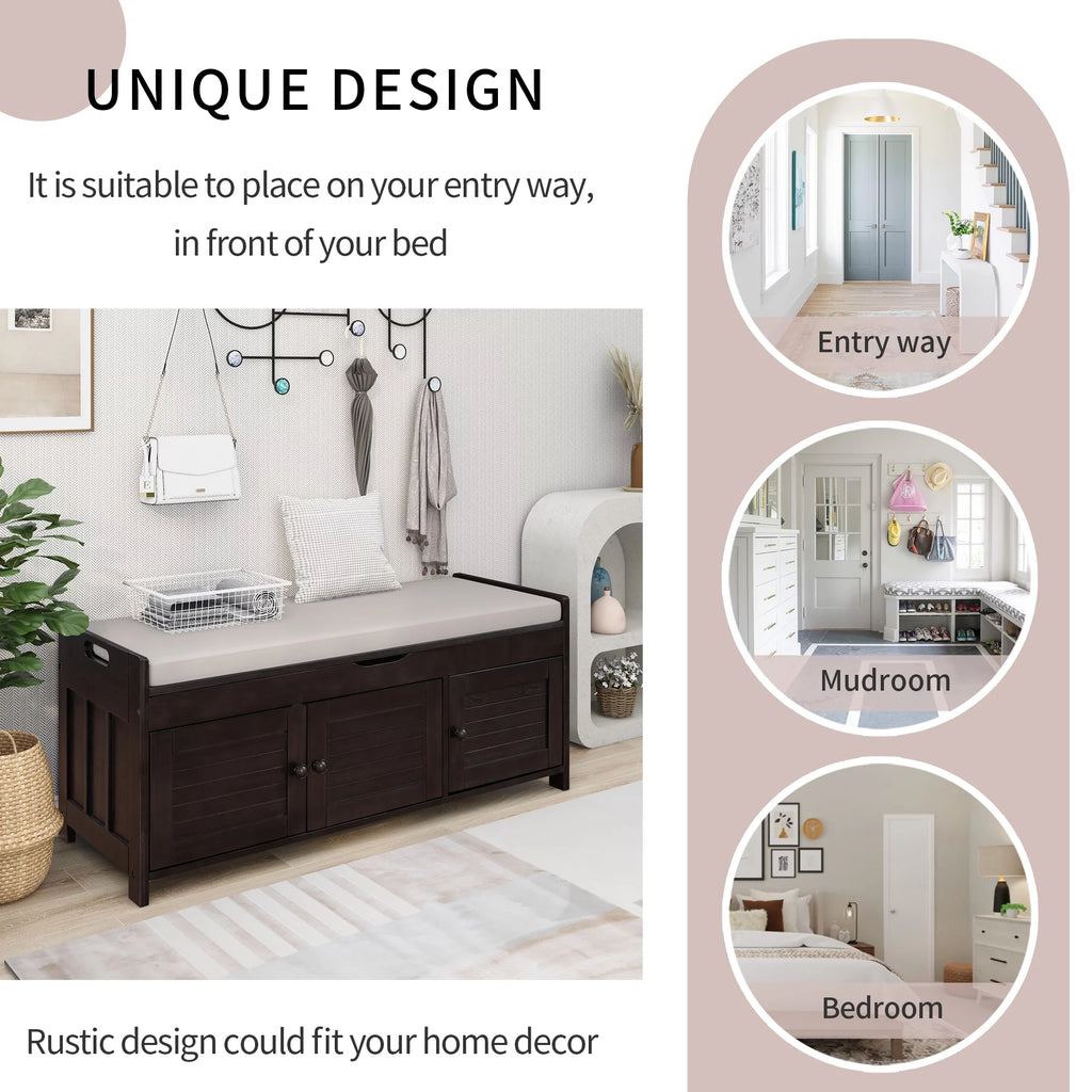 Espresso Storage Bench with Removable Cushion N5199