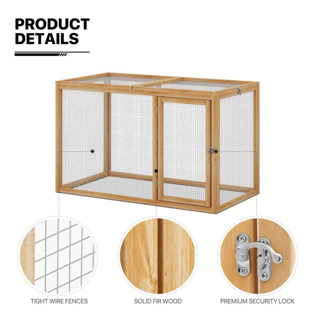 Chicken Cage Rabbit Hutch Bunny Pen with Openable Roof and Side Door R1069