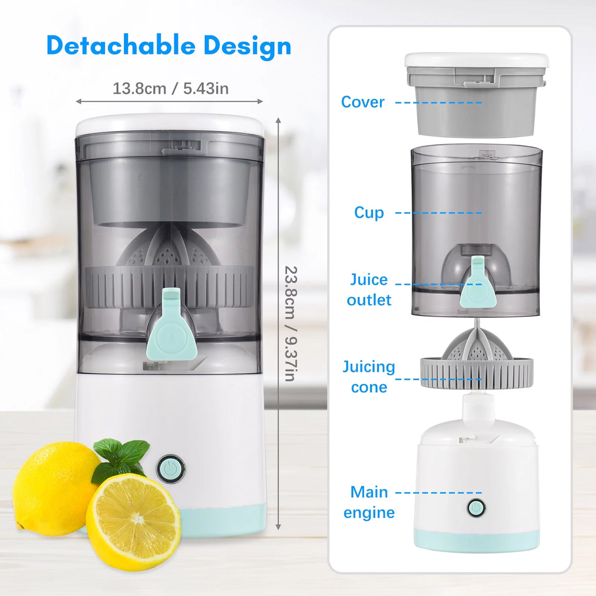 Electric Orange Juice Squeezer Portable Citrus Juicer I84730