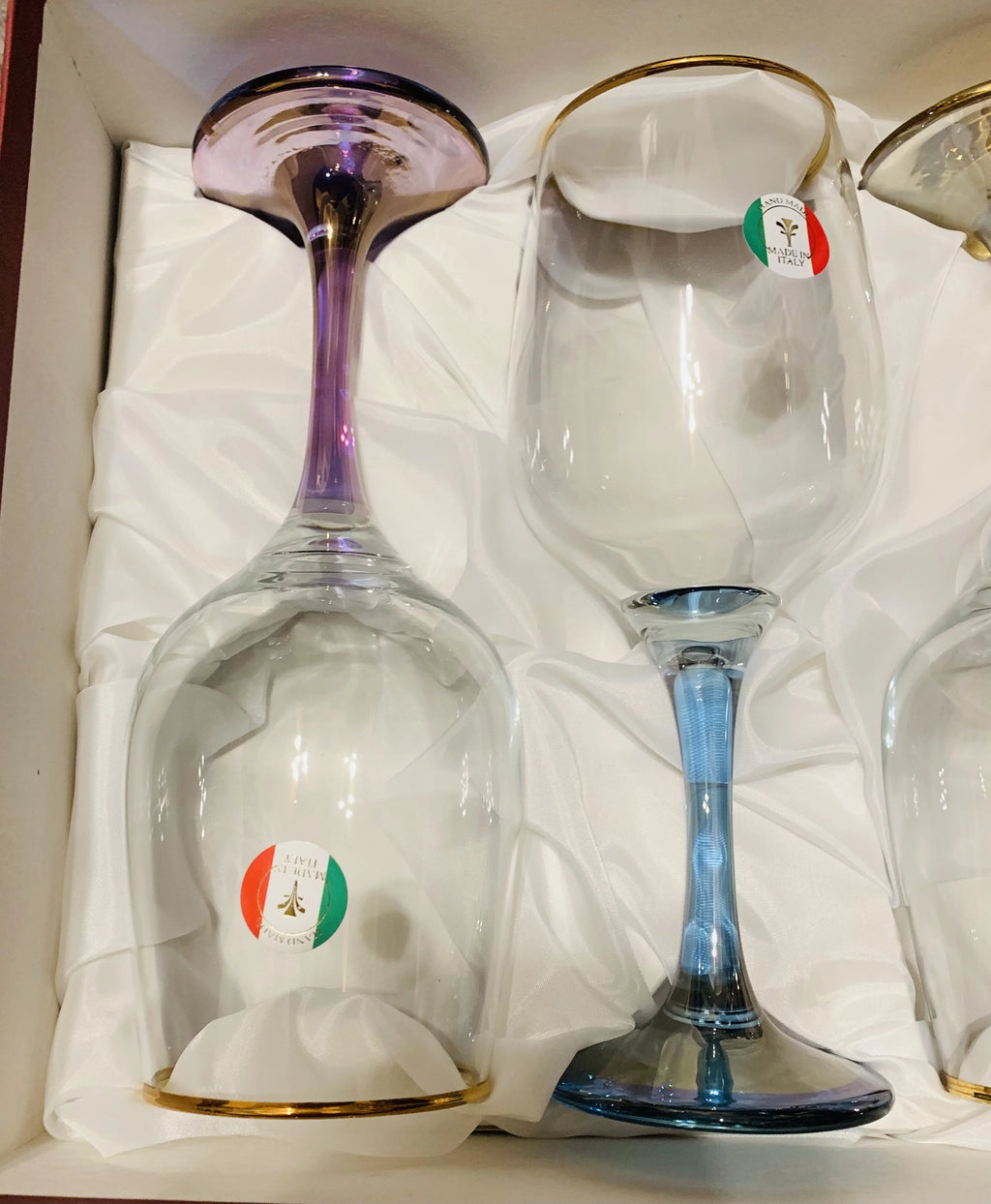 Multi Color Stem Wine Goblets Set of 4 T905679