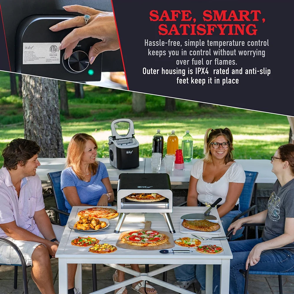 Electric Pizza Oven with 12-Inch Ceramic Stone and Grill B169