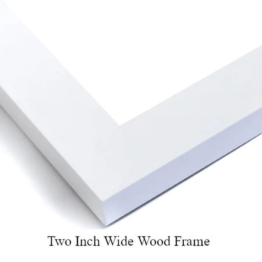 White Modern Wood Framed Art Print Y5788