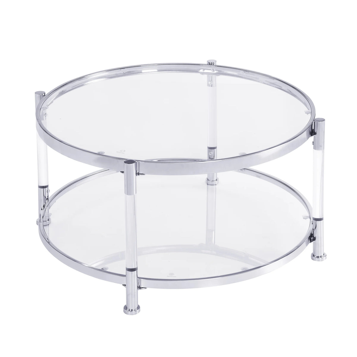 Acrylic Round Tempered Glass Coffee Table J994