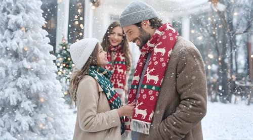 Christmas Reindeer Snowflake Scarf Z83376