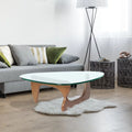 Light Walnut Wood Base Triangle Coffee Table B97638