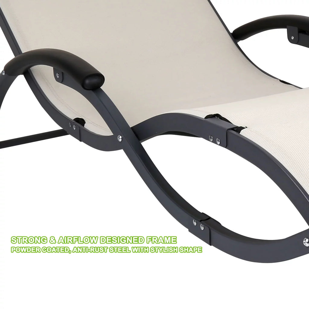White Folding Patio Sunbeds C714326