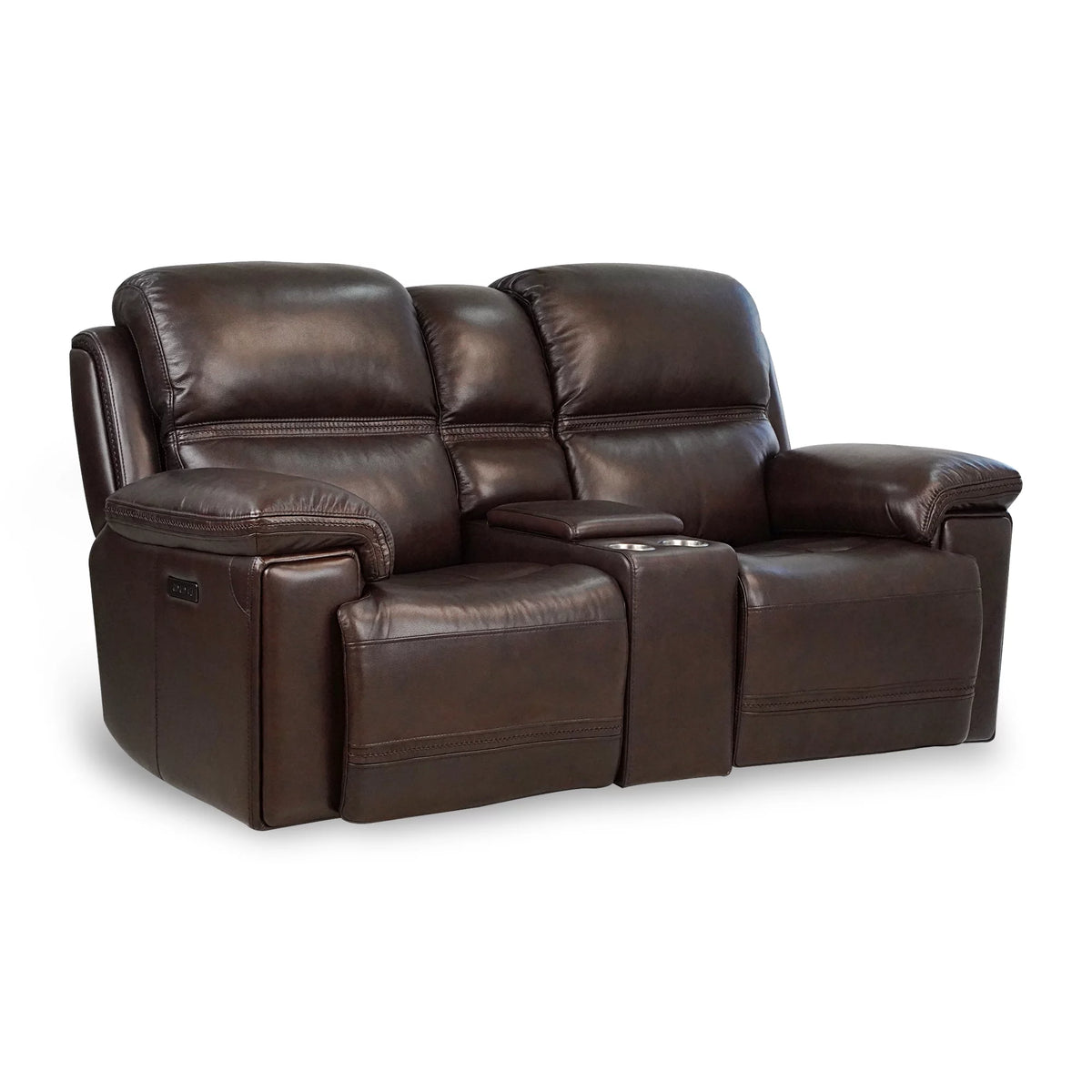 Top Grain Leather Power Reclining Loveseat with Console G5299