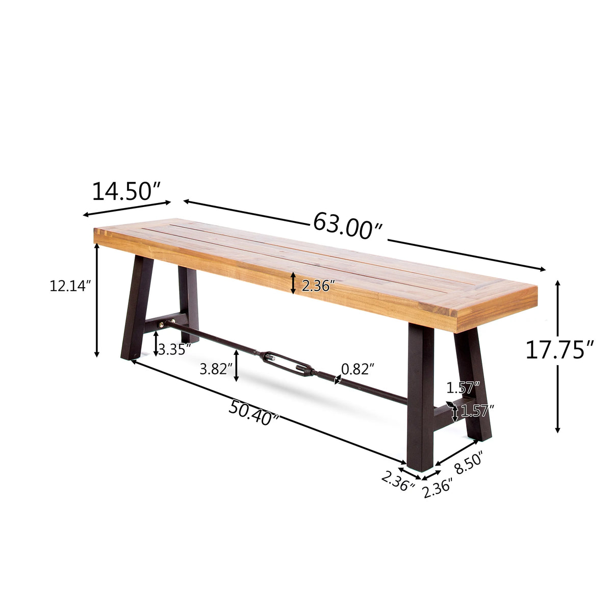 Acacia Wood Outdoor Dining Benches Set of 2 X837