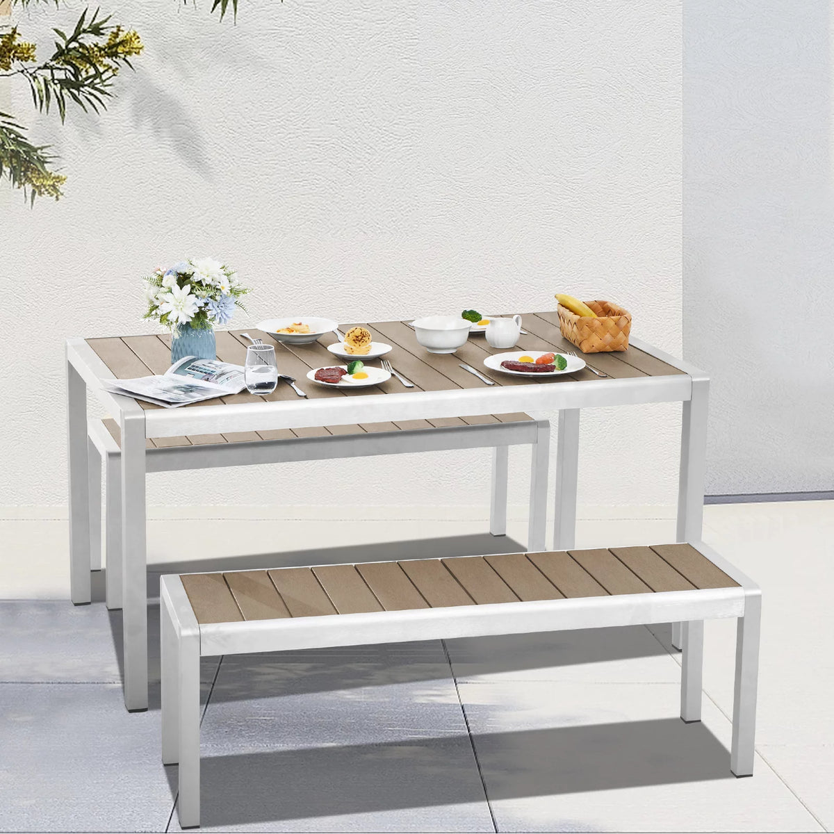 3PC Aluminium Outdoor Patio Furniture Set V7141