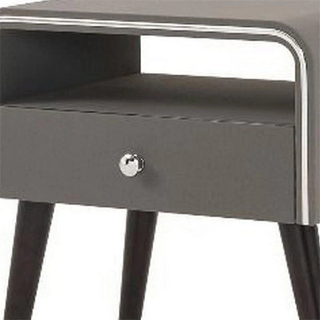 16" 1-drawer Wood Curved Edge Nightstand R705138