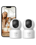2K Indoor Pan/Tilt Security Camera, 2 Pack P386