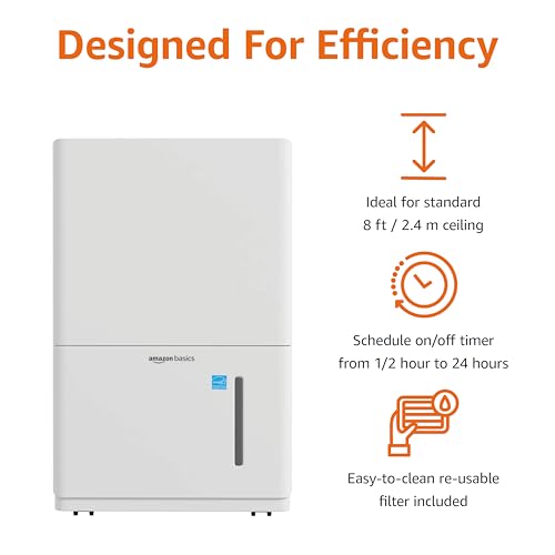 Large 35 Pint Dehumidifier with Timer and Auto-Defrost I594297