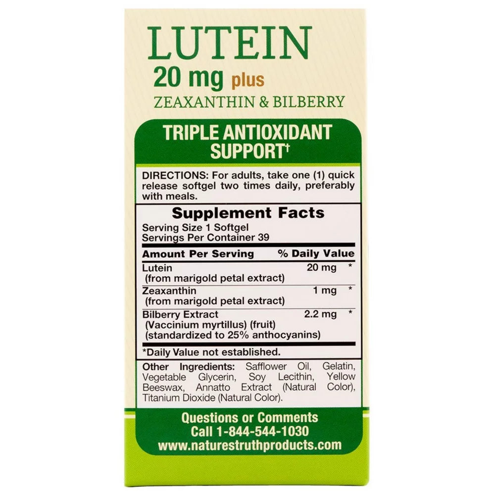 Lutein Zeaxanthin & Bilberry 20mg 4-Pack U51248