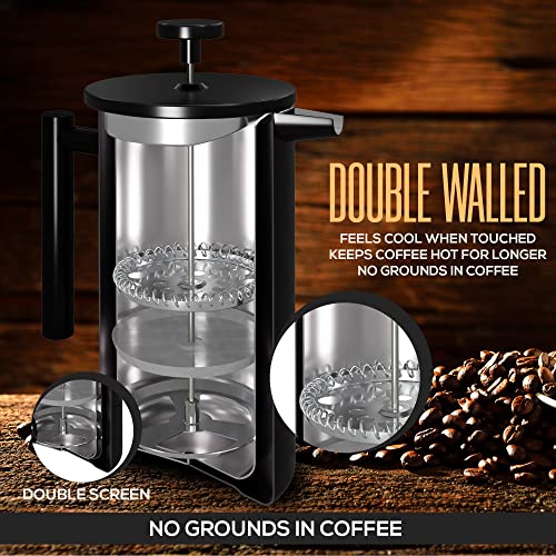 Stainless Steel French Press Coffee Maker 34 Oz O993
