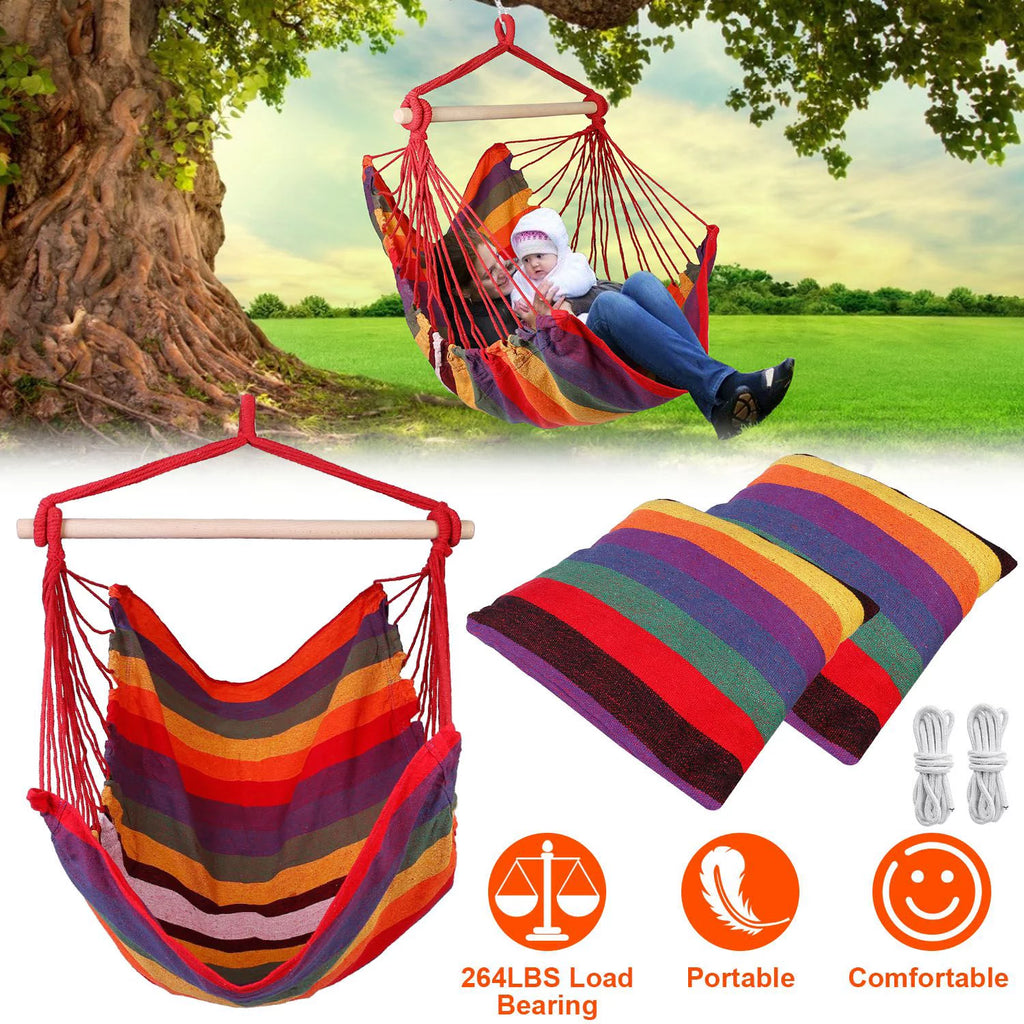 Hanging Chair Canvas Porch Patio Swing Seat P847375