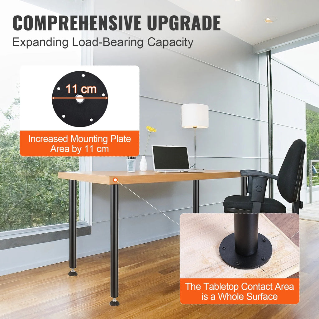 28" Solid Steel Adjustable Desk Legs Set of 4 Black B83955