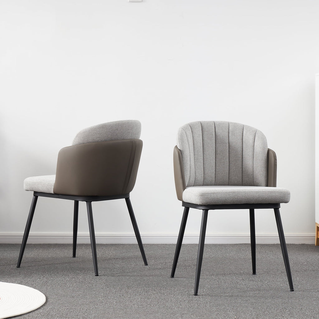 Set of 2 Grey Fabric Upholstered Dining Chairs R9275