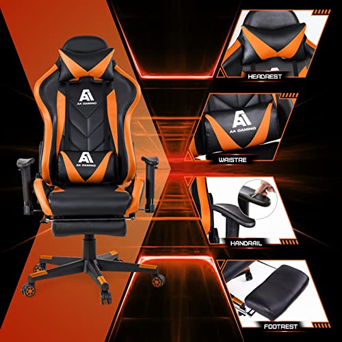 Black Purple Ergonomic Gaming Chair with Footrest A37077
