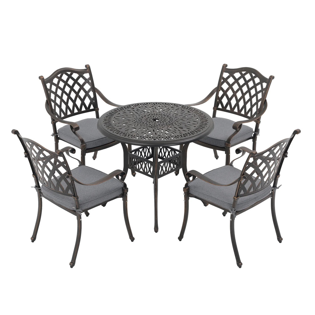 5 Piece Cast Aluminum Patio Dining Set J23685