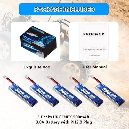 1S 500mAh 3.8V HV Lipo Battery 80C RC Drone Battery with PH2.0 Plug F190749
