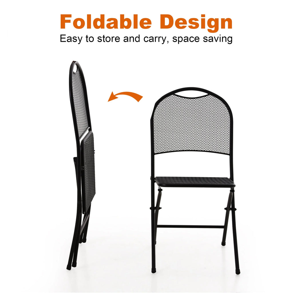 3 Pieces Metal Folding Bistro Set R745