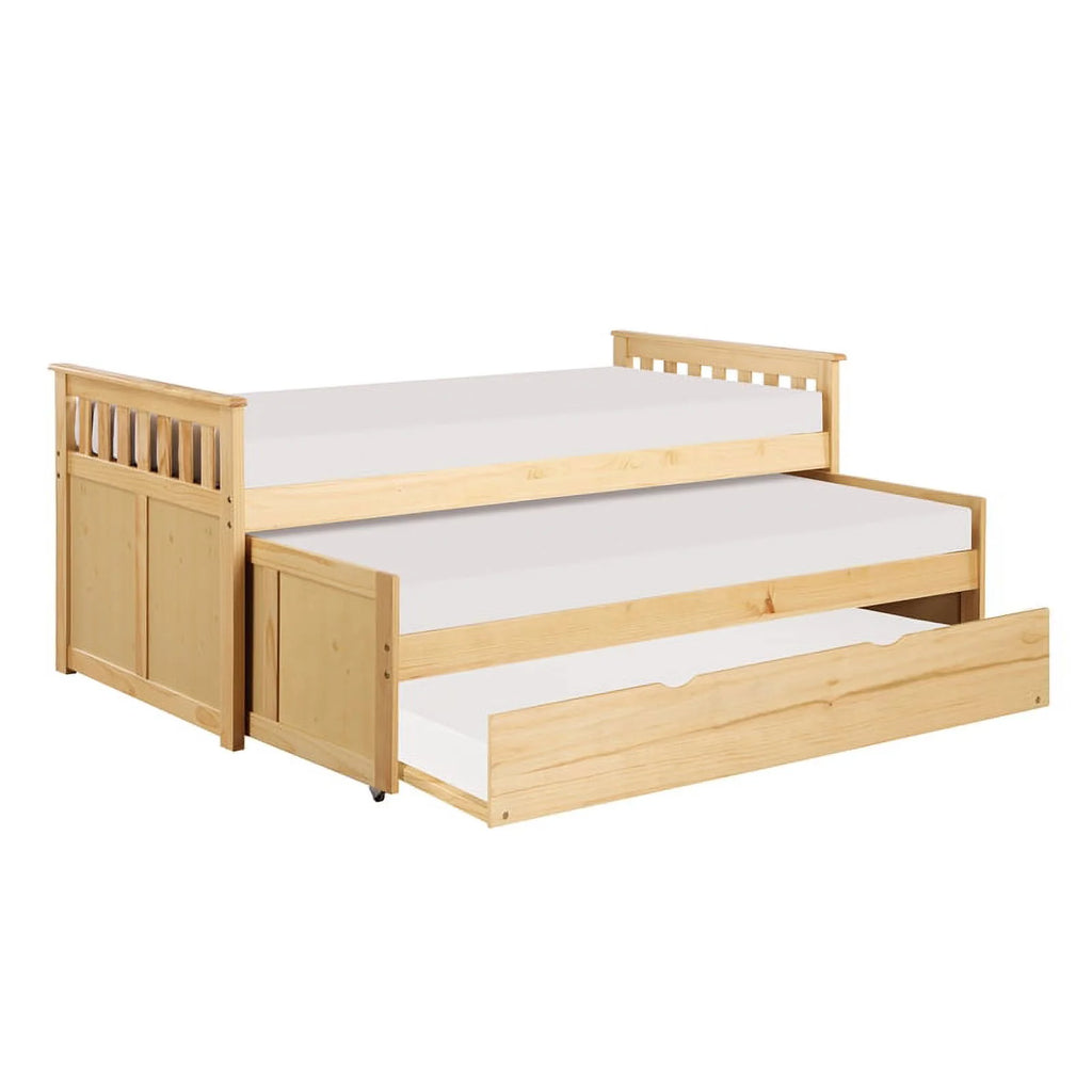 Wood Twin Bed with Twin Trundle H905