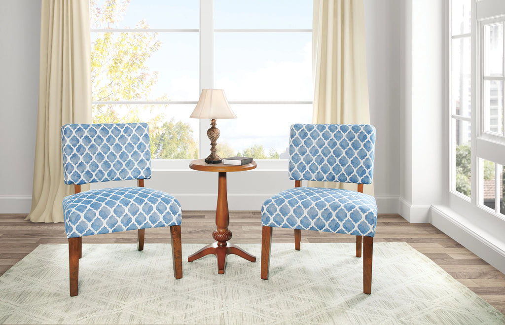 Harbor Blue Fabric Table and Two Chairs C4876
