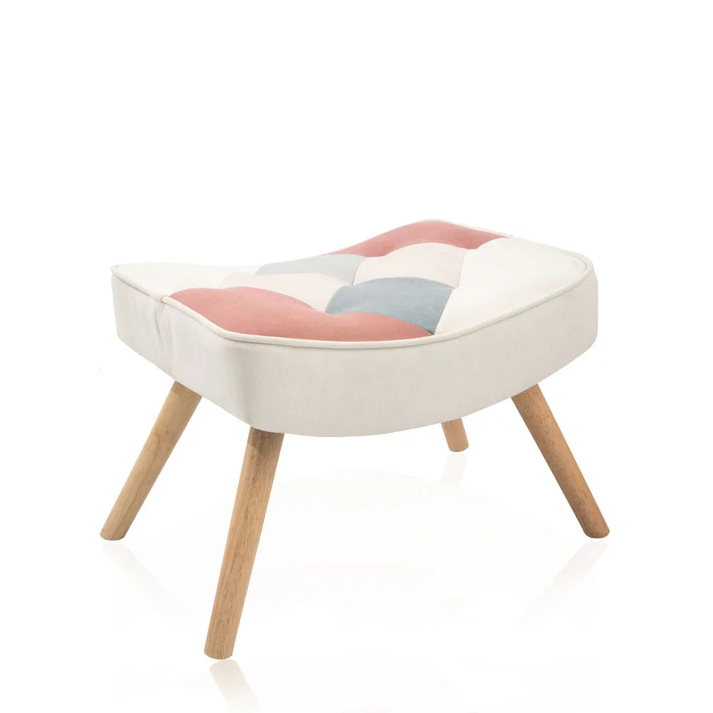 Pink Accent Chair with Ottoman P80357