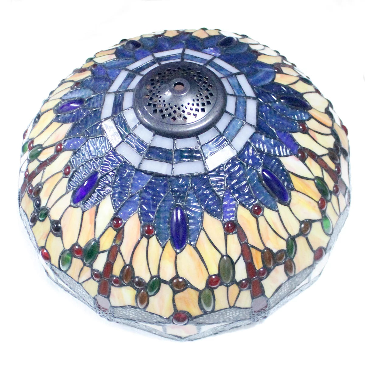 Orange Blue Stained Glass Table Lamp O8974
