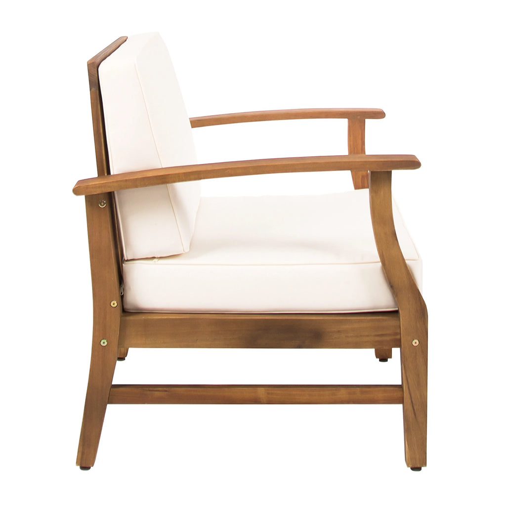 Acacia Wood Club Chairs with Cushions, Set of 2 O290901